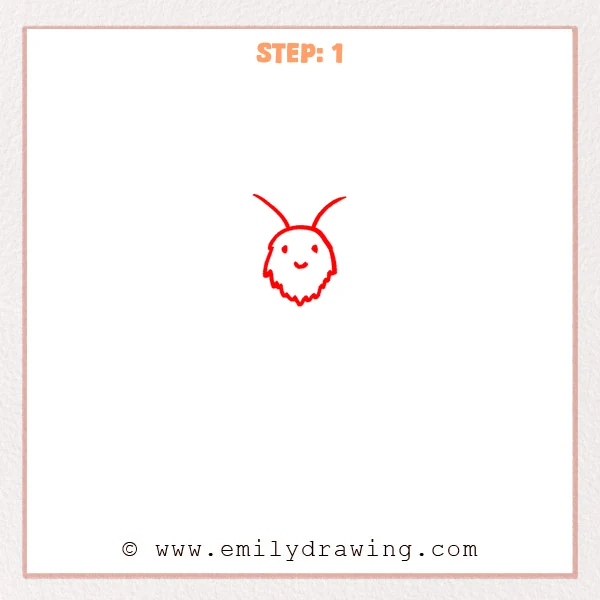 how to draw a luna moth - Step 1